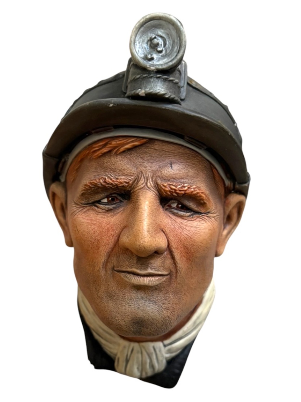 VINTAGE➕ENGLISH Miners Character Head Chalkware Wall Plaque